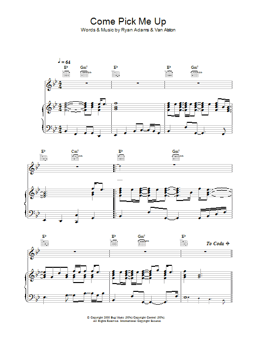 Ryan Adams Come Pick Me Up sheet music notes and chords. Download Printable PDF.