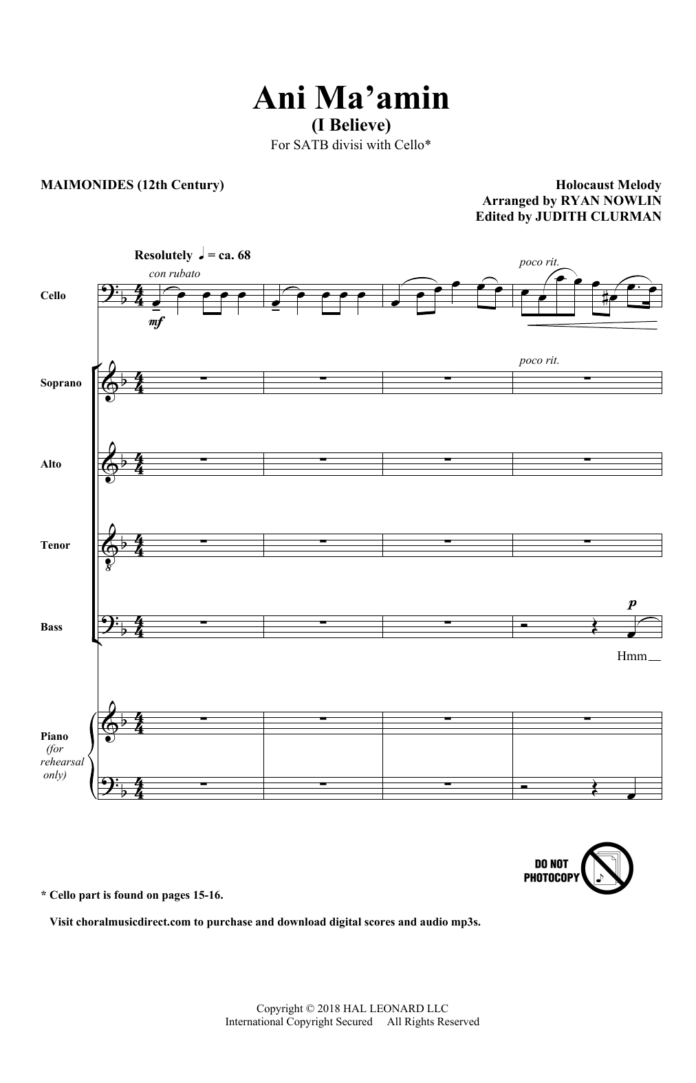 Learn to play Ryan Nowlin Ani Ma'Amin sheet music for SATB Choir in minutes. Price: 3.9900$ Ryan Nowlin Ani Ma'Amin sheet music notes and chords arranged for SATB Choir