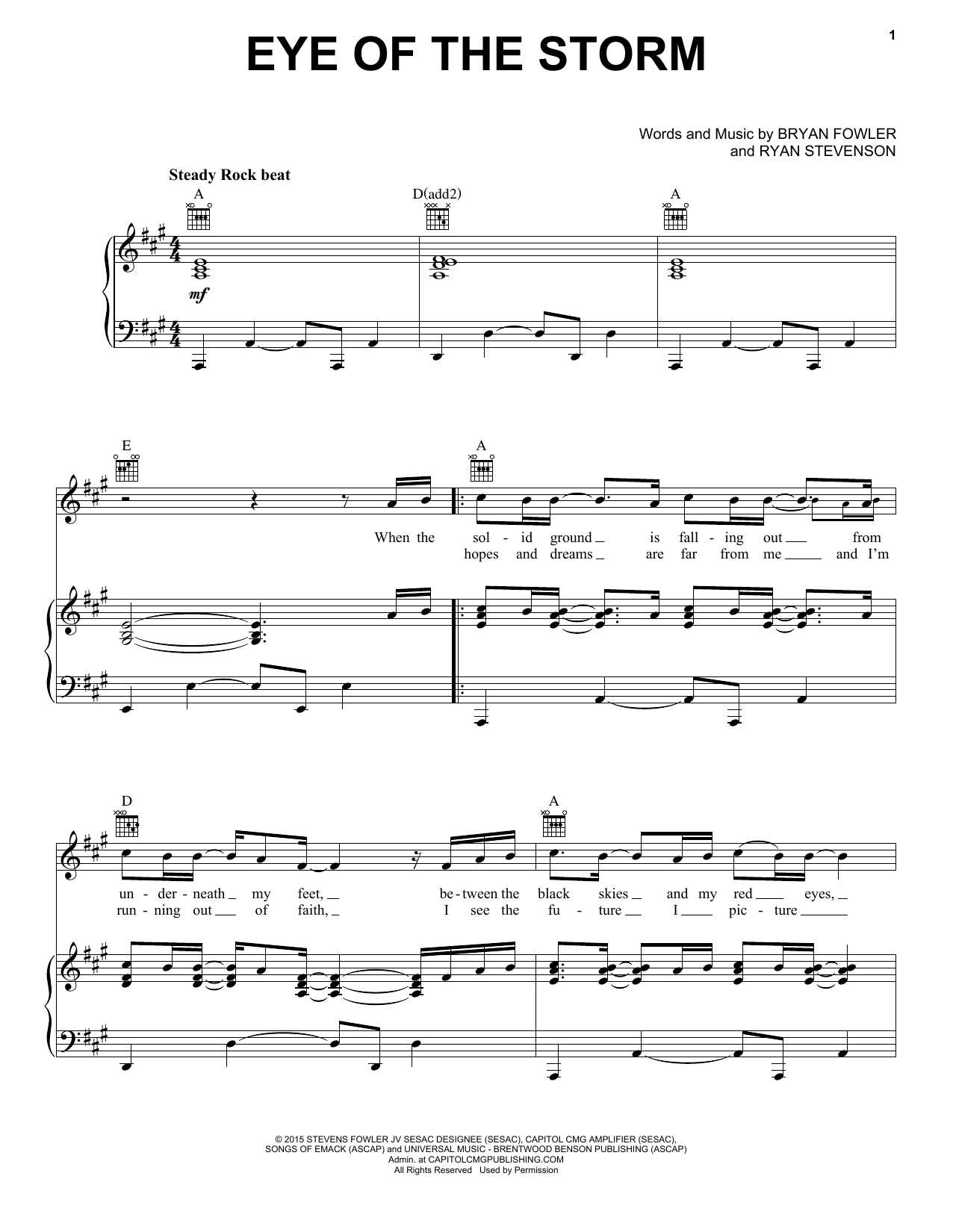 Learn to play Ryan Stevenson Eye Of The Storm (feat. GabeReal) sheet music for Piano, Vocal & Guitar Chords (Right-Hand Melody) in minutes. Price: 7.8900$ Ryan Stevenson Eye Of The Storm (feat. GabeReal) sheet music notes and chords arranged for Piano, Vocal & Guitar Chords (Right-Hand Melody)