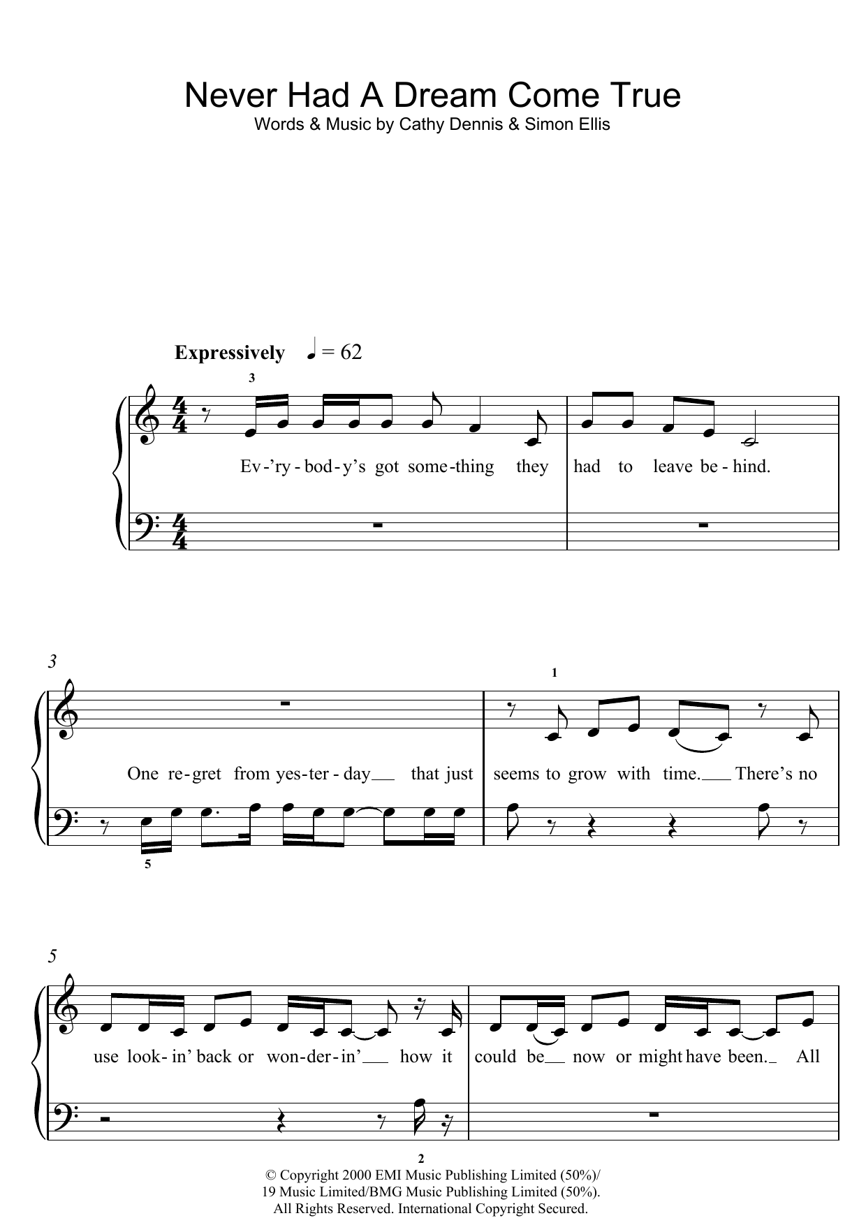 S Club 7 Never Had A Dream Come True sheet music notes and chords. Download Printable PDF.