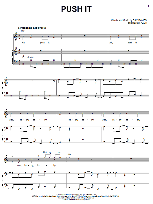 Learn to play Salt-N-Pepa Push It sheet music for Piano, Vocal & Guitar Chords (Right-Hand Melody) in minutes. Price: 7.8900$ Salt-N-Pepa Push It sheet music notes and chords arranged for Piano, Vocal & Guitar Chords (Right-Hand Melody)