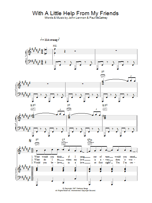 Learn to play Sam & Mark With A Little Help From My Friends sheet music for Piano, Vocal & Guitar Chords in minutes. Price: 7.8900$ Sam & Mark With A Little Help From My Friends sheet music notes and chords arranged for Piano, Vocal & Guitar Chords