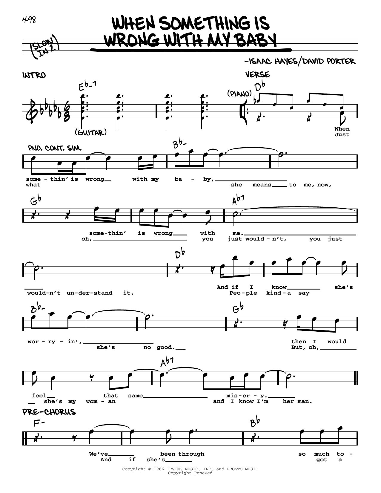 Sam & Dave When Something Is Wrong With My Baby sheet music notes and chords. Download Printable PDF.