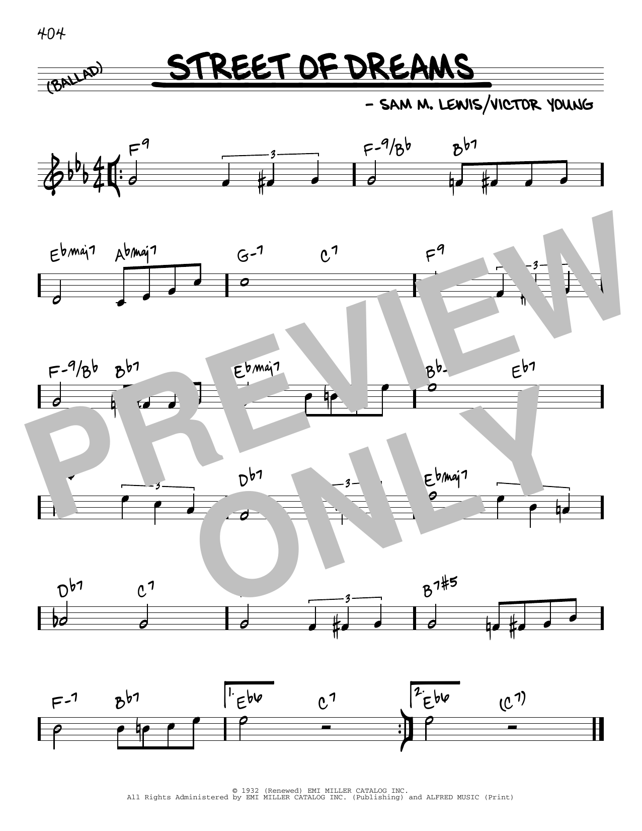 Sam Lewis Street Of Dreams sheet music notes and chords. Download Printable PDF.