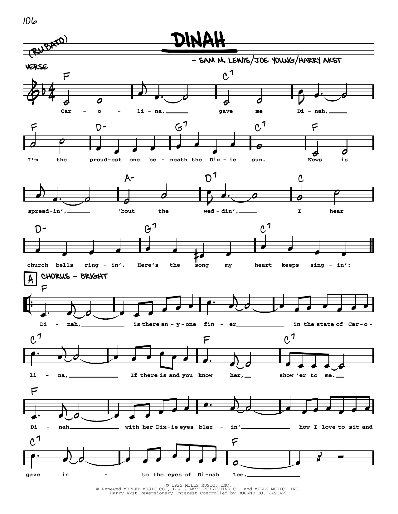 Sam M. Lewis Dinah (arr. Robert Rawlins) sheet music notes and chords. Download Printable PDF.