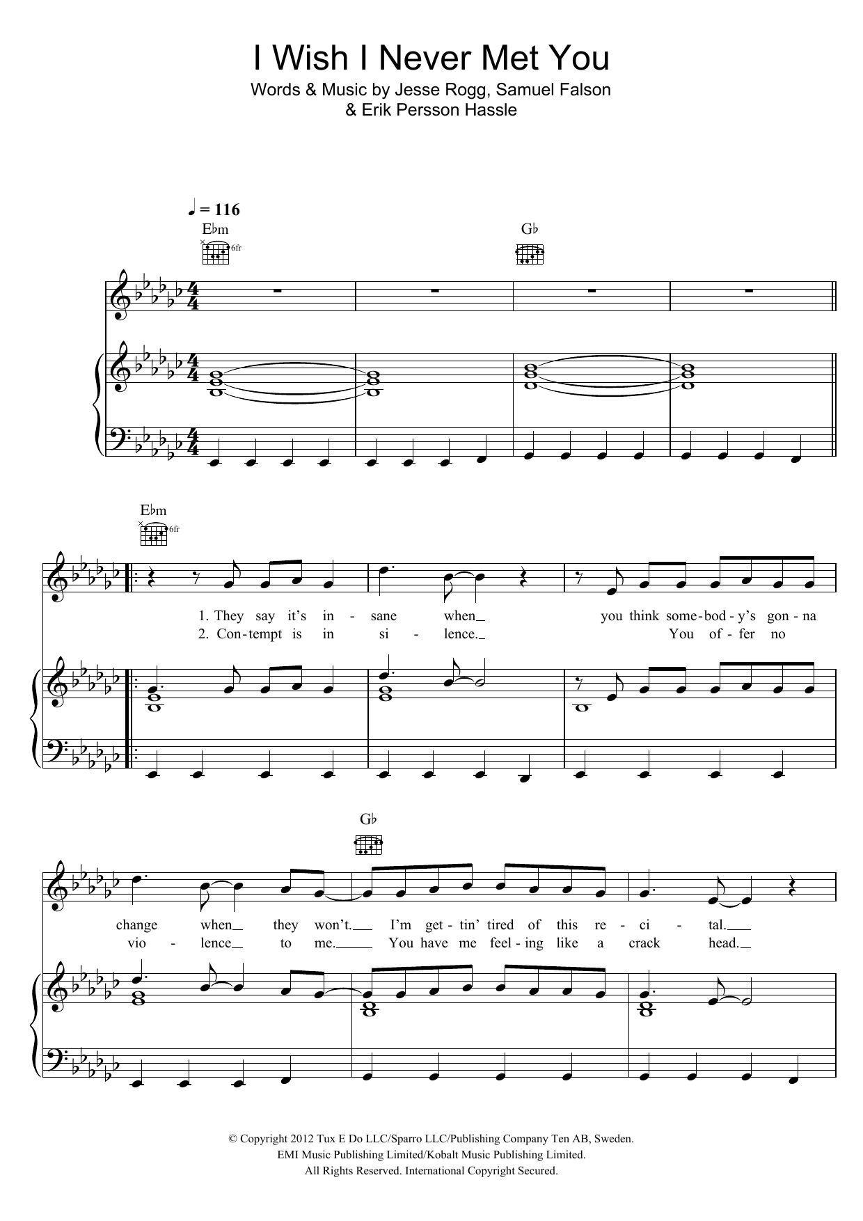 Learn to play Sam Sparro I Wish I Never Met You sheet music for Piano, Vocal & Guitar Chords in minutes. Price: 7.8900$ Sam Sparro I Wish I Never Met You sheet music notes and chords arranged for Piano, Vocal & Guitar Chords