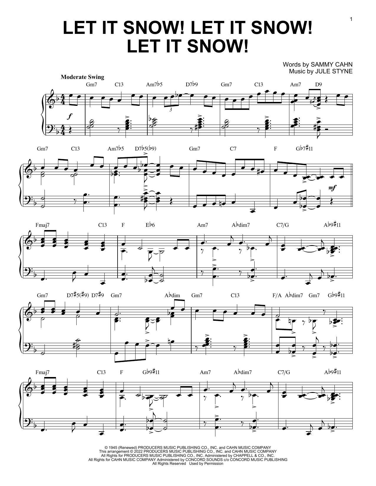 Sammy Cahn & Jule Styne Let It Snow! Let It Snow! Let It Snow! (arr. Brent Edstrom) sheet music notes and chords. Download Printable PDF.