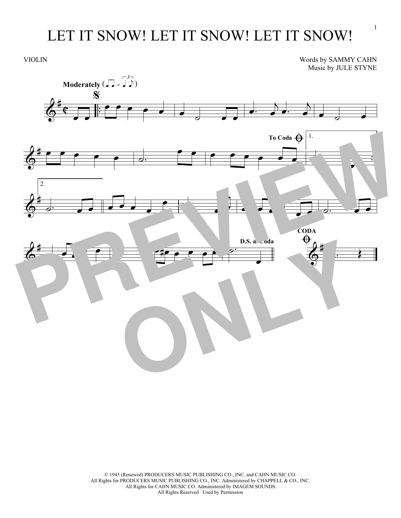 Sammy Cahn & Julie Styne Let It Snow! Let It Snow! Let It Snow! sheet music notes and chords. Download Printable PDF.