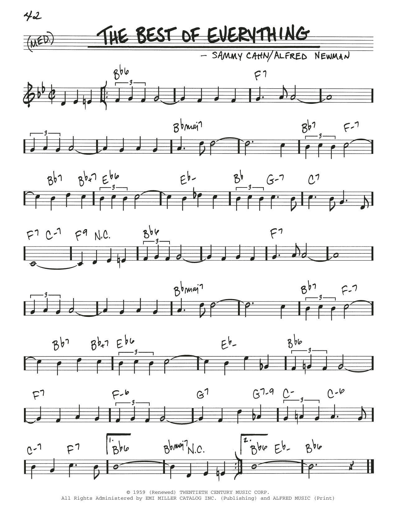 Learn to play Sammy Cahn The Best Of Everything sheet music for Real Book – Melody & Chords in minutes. Price: 5.9900$ Sammy Cahn The Best Of Everything sheet music notes and chords arranged for Real Book – Melody & Chords
