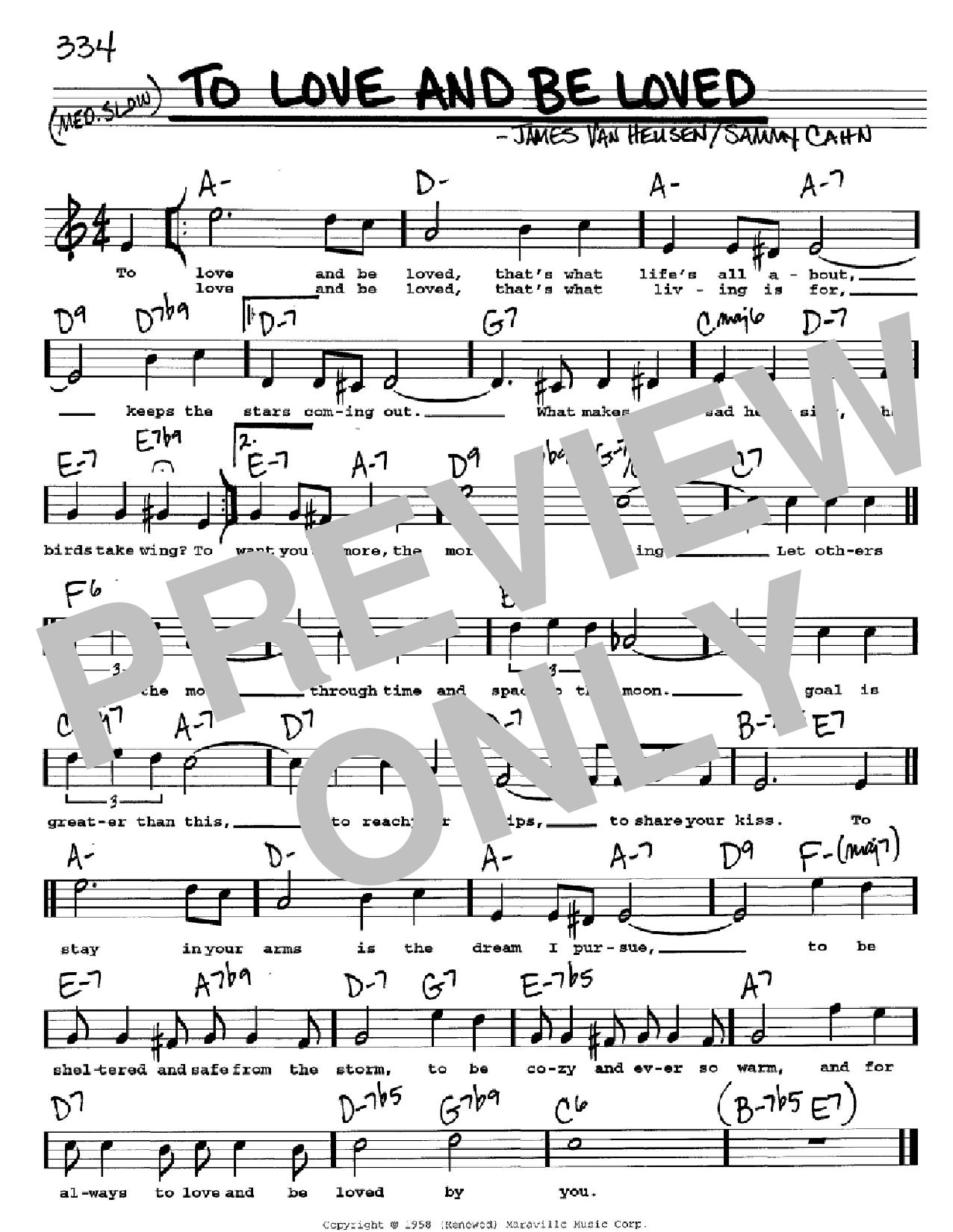Learn to play Sammy Cahn To Love And Be Loved sheet music for Real Book – Melody, Lyrics & Chords in minutes. Price: 5.9900$ Sammy Cahn To Love And Be Loved sheet music notes and chords arranged for Real Book – Melody, Lyrics & Chords