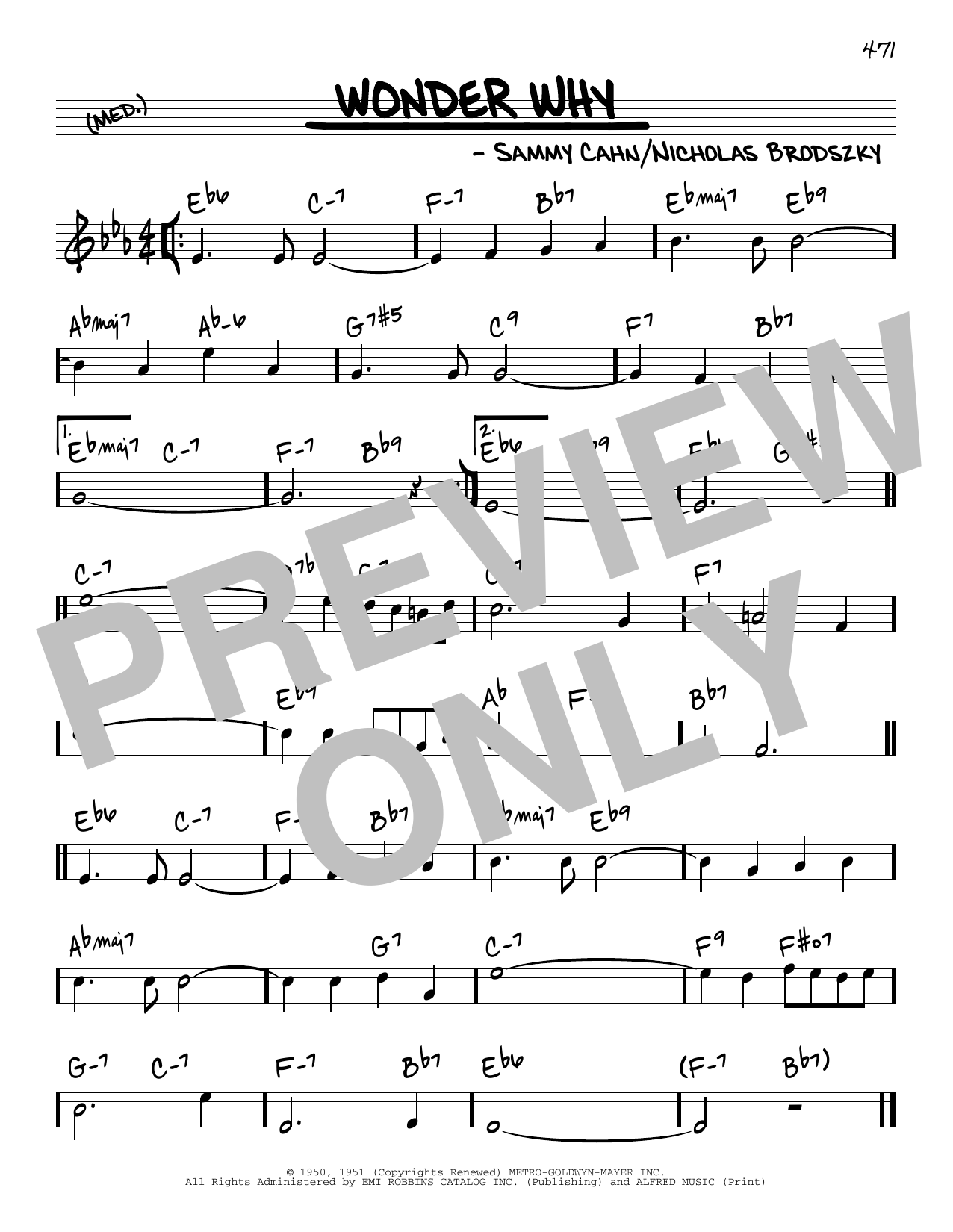 Learn to play Sammy Cahn Wonder Why sheet music for Real Book – Melody & Chords in minutes. Price: 5.9900$ Sammy Cahn Wonder Why sheet music notes and chords arranged for Real Book – Melody & Chords