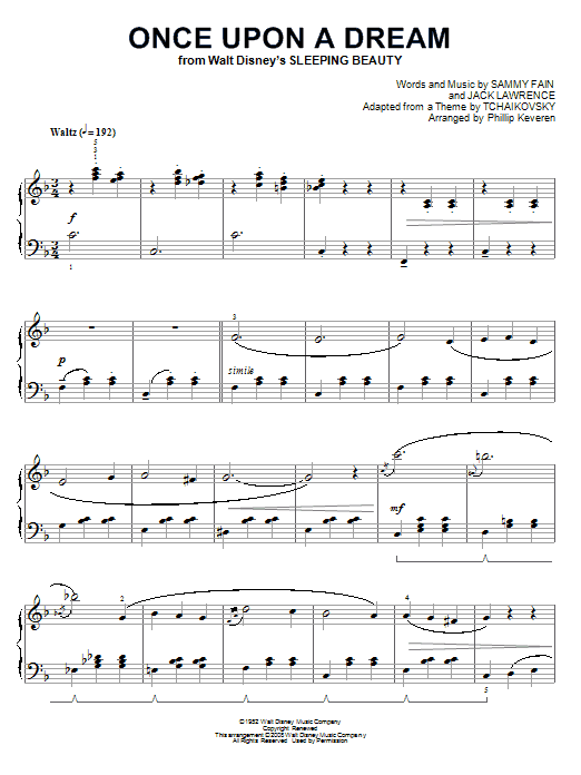 Sammy Fain Once Upon A Dream [Classical version] (arr. Phillip Keveren) sheet music notes and chords. Download Printable PDF.