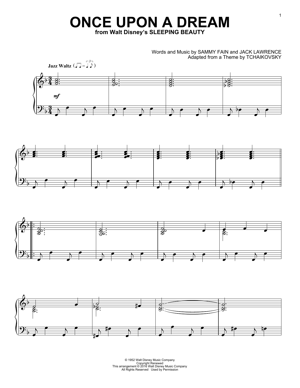 Sammy Fain Once Upon A Dream [Jazz version] sheet music notes and chords. Download Printable PDF.