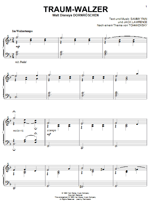 Learn to play Sammy Fain Traum-Walzer (Once Upon A Dream) sheet music for Piano Solo in minutes. Price: 7.8900$ Sammy Fain Traum-Walzer (Once Upon A Dream) sheet music notes and chords arranged for Piano Solo