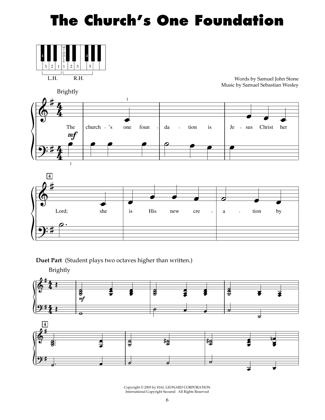 Samuel John Stone The Church's One Foundation sheet music notes and chords. Download Printable PDF.