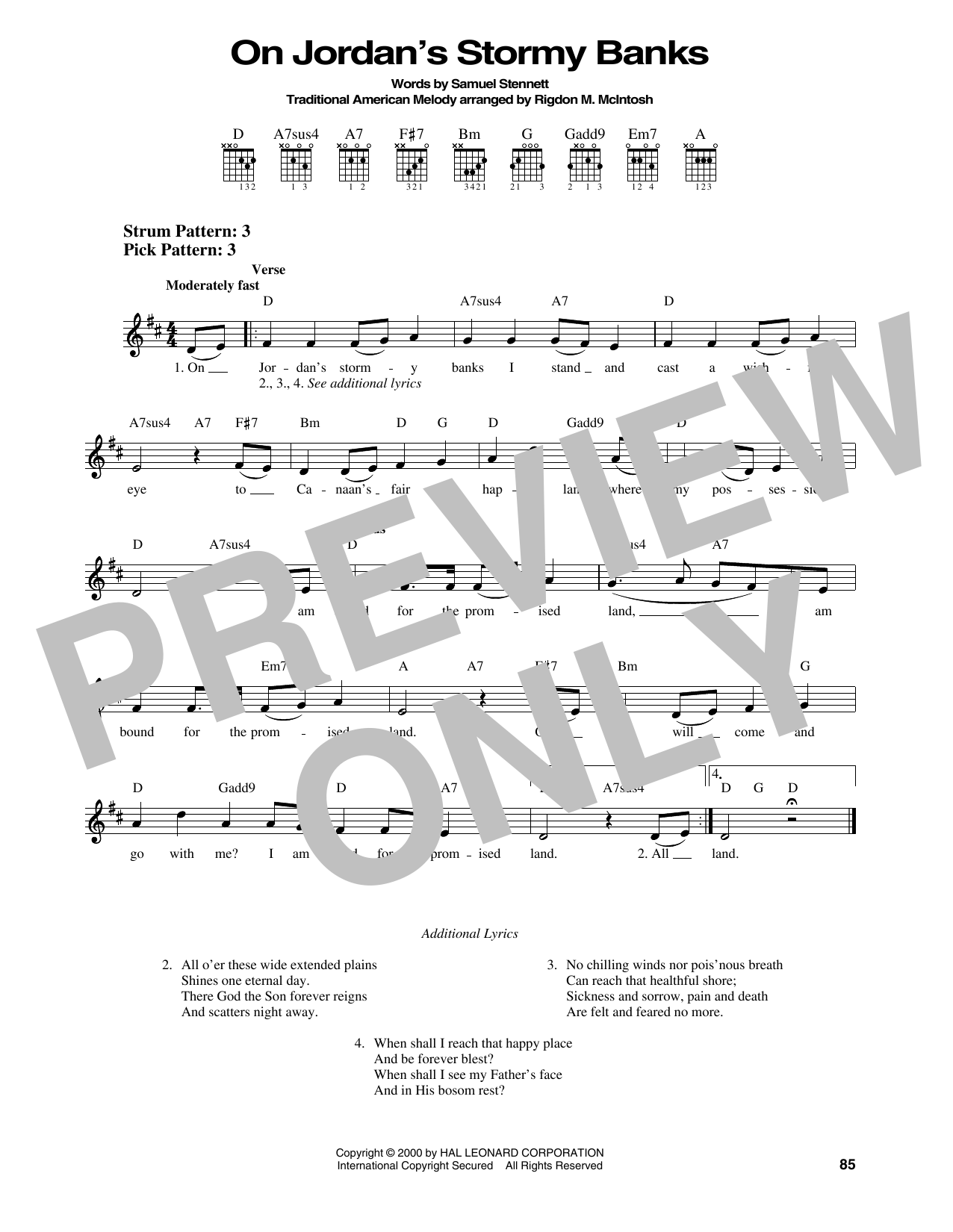 Samuel Stennett On Jordan's Stormy Banks sheet music notes and chords. Download Printable PDF.