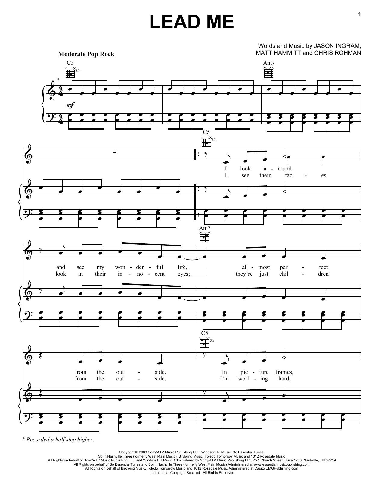 Learn to play Sanctus Real Lead Me sheet music for Piano, Vocal & Guitar Chords (Right-Hand Melody) in minutes. Price: 7.8900$ Sanctus Real Lead Me sheet music notes and chords arranged for Piano, Vocal & Guitar Chords (Right-Hand Melody)