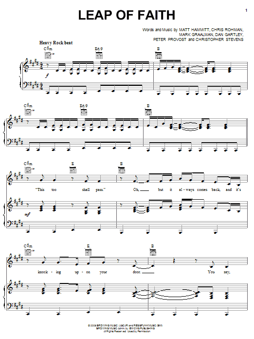 Learn to play Sanctus Real Leap Of Faith sheet music for Piano, Vocal & Guitar Chords (Right-Hand Melody) in minutes. Price: 7.8900$ Sanctus Real Leap Of Faith sheet music notes and chords arranged for Piano, Vocal & Guitar Chords (Right-Hand Melody)
