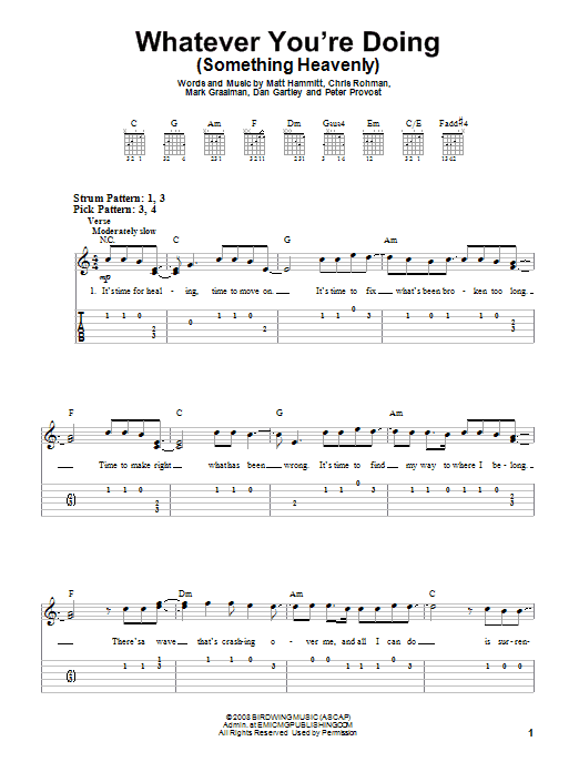 Sanctus Real Whatever You're Doing (Something Heavenly) sheet music notes and chords. Download Printable PDF.