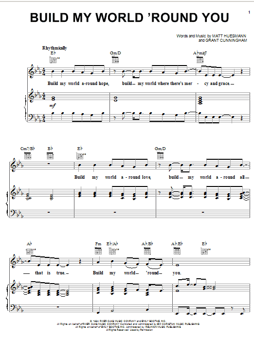 Sandi Patty Build My World 'Round You sheet music notes and chords arranged for Piano, Vocal & Guitar Chords (Right-Hand Melody)