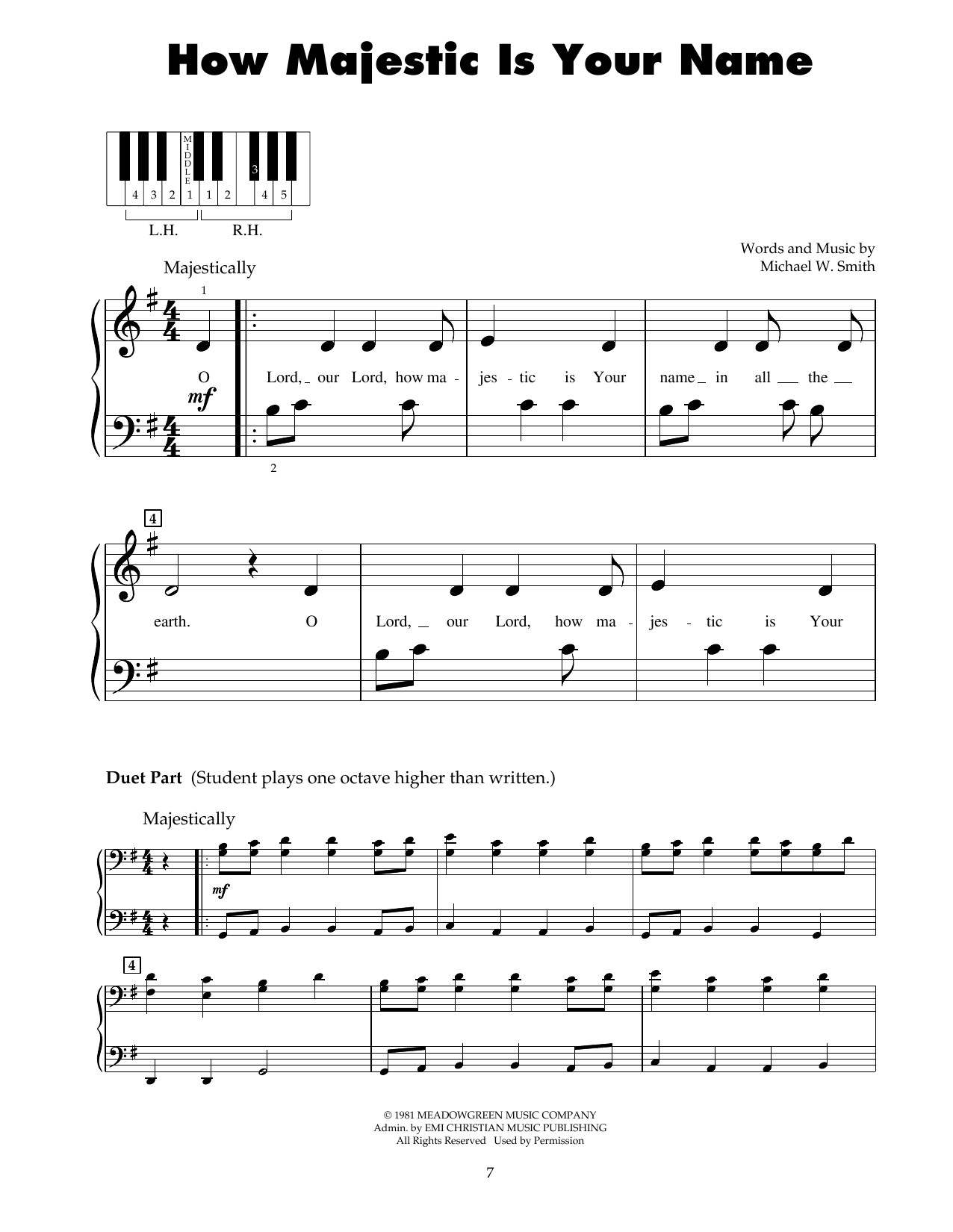 Sandi Patty How Majestic Is Your Name sheet music notes and chords. Download Printable PDF.