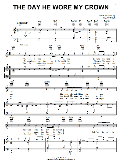Learn to play Sandi Patty The Day He Wore My Crown sheet music for Piano, Vocal & Guitar Chords (Right-Hand Melody) in minutes. Price: 7.8900$ Sandi Patty The Day He Wore My Crown sheet music notes and chords arranged for Piano, Vocal & Guitar Chords (Right-Hand Melody)