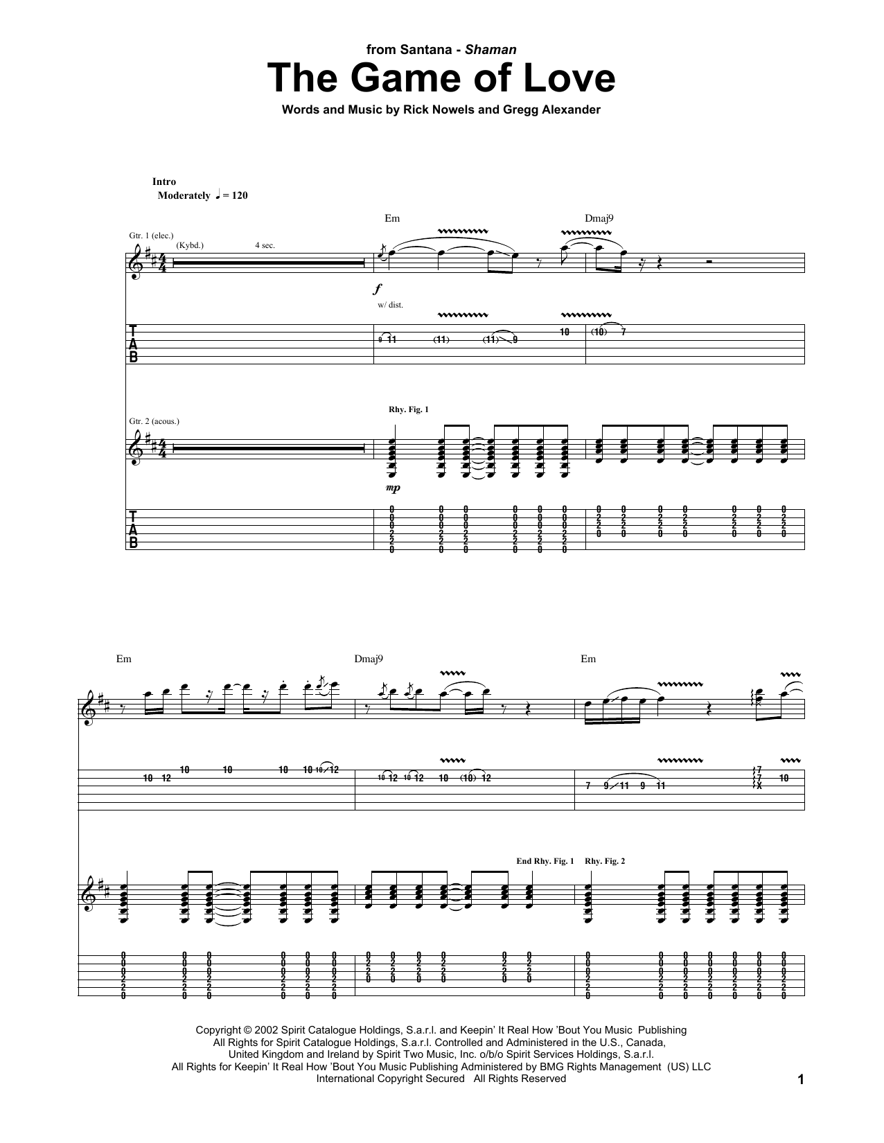 Santana The Game Of Love (feat. Michelle Branch) sheet music notes and chords. Download Printable PDF.