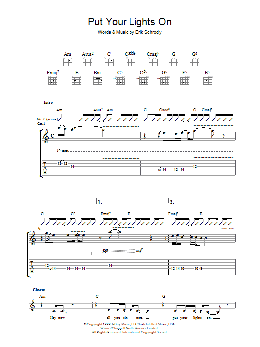 Learn to play Santana Put Your Lights On sheet music for Guitar Tab in minutes. Price: 7.8900$ Santana Put Your Lights On sheet music notes and chords arranged for Guitar Tab