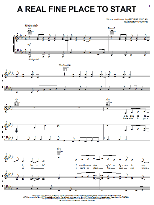 Learn to play Sara Evans A Real Fine Place To Start sheet music for Piano, Vocal & Guitar Chords (Right-Hand Melody) in minutes. Price: 7.8900$ Sara Evans A Real Fine Place To Start sheet music notes and chords arranged for Piano, Vocal & Guitar Chords (Right-Hand Melody)