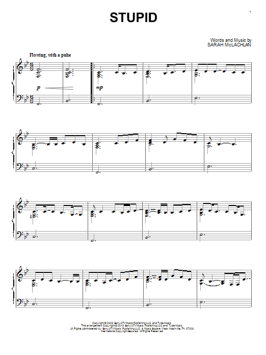 Learn to play Sarah McLachlan Stupid sheet music for Piano, Vocal & Guitar Chords (Right-Hand Melody) in minutes. Price: 7.8900$ Sarah McLachlan Stupid sheet music notes and chords arranged for Piano, Vocal & Guitar Chords (Right-Hand Melody)