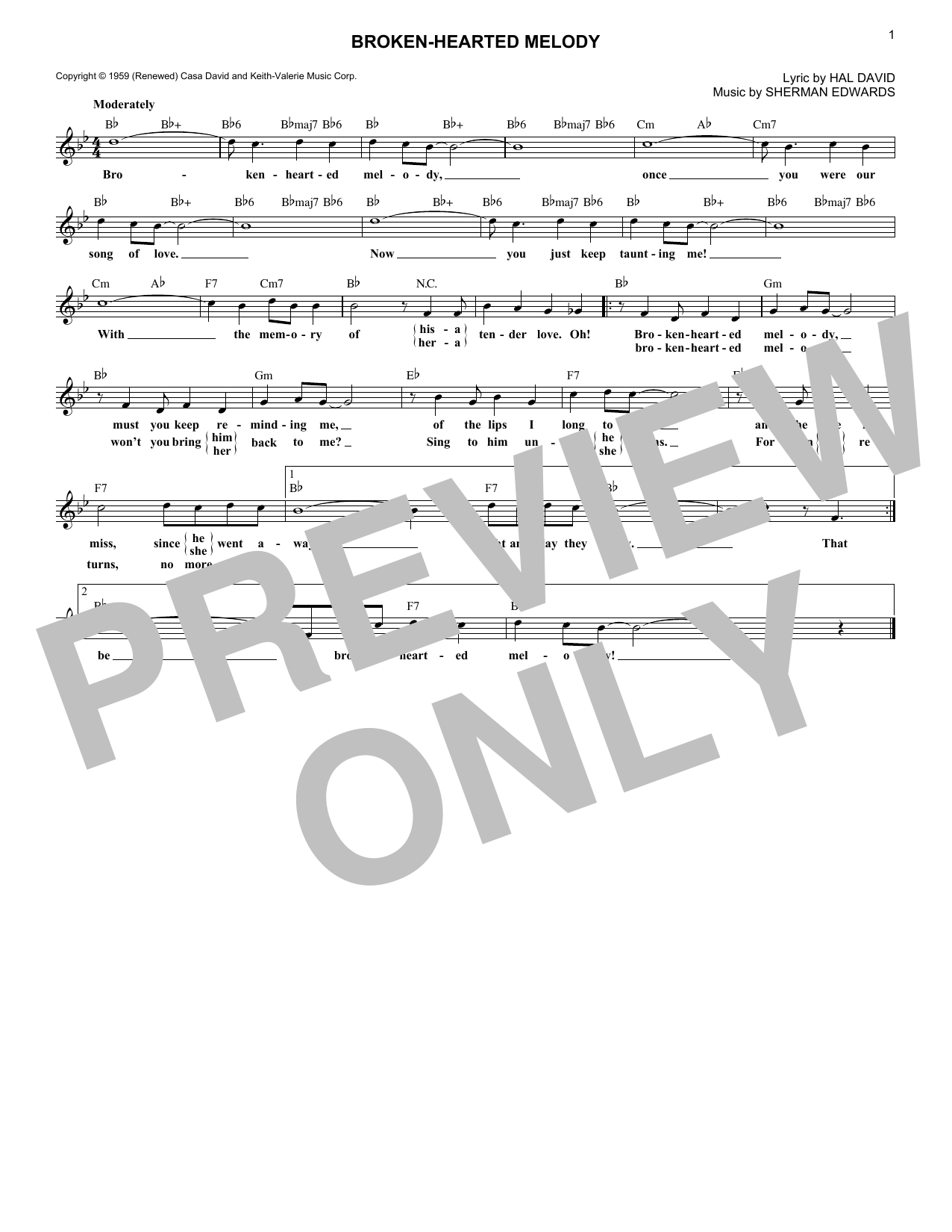 Learn to play Sarah Vaughan Broken-Hearted Melody sheet music for Piano, Vocal & Guitar Chords (Right-Hand Melody) in minutes. Price: 7.8900$ Sarah Vaughan Broken-Hearted Melody sheet music notes and chords arranged for Piano, Vocal & Guitar Chords (Right-Hand Melody)