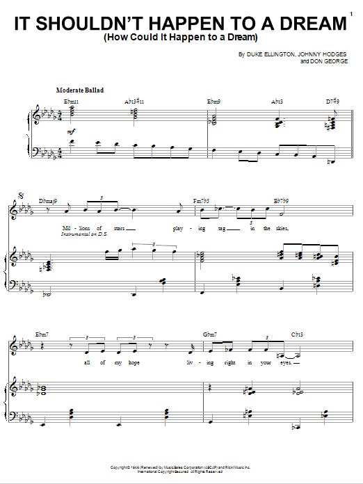 Learn to play Sarah Vaughan It Shouldn't Happen To A Dream (How Could It Happen To A Dream) sheet music for Piano & Vocal in minutes. Price: 7.8900$ Sarah Vaughan It Shouldn't Happen To A Dream (How Could It Happen To A Dream) sheet music notes and chords arranged for Piano & Vocal