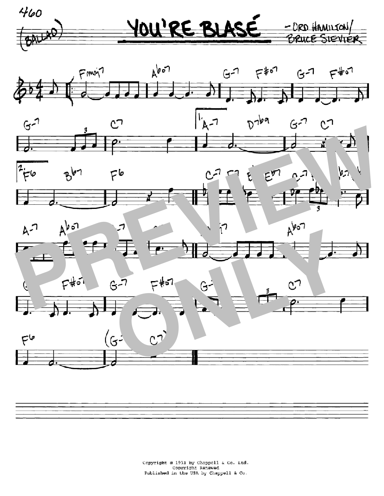 Learn to play Sarah Vaughan You're Blase sheet music for Real Book – Melody & Chords – C Instruments in minutes. Price: 5.9900$ Sarah Vaughan You're Blase sheet music notes and chords arranged for Real Book – Melody & Chords – C Instruments