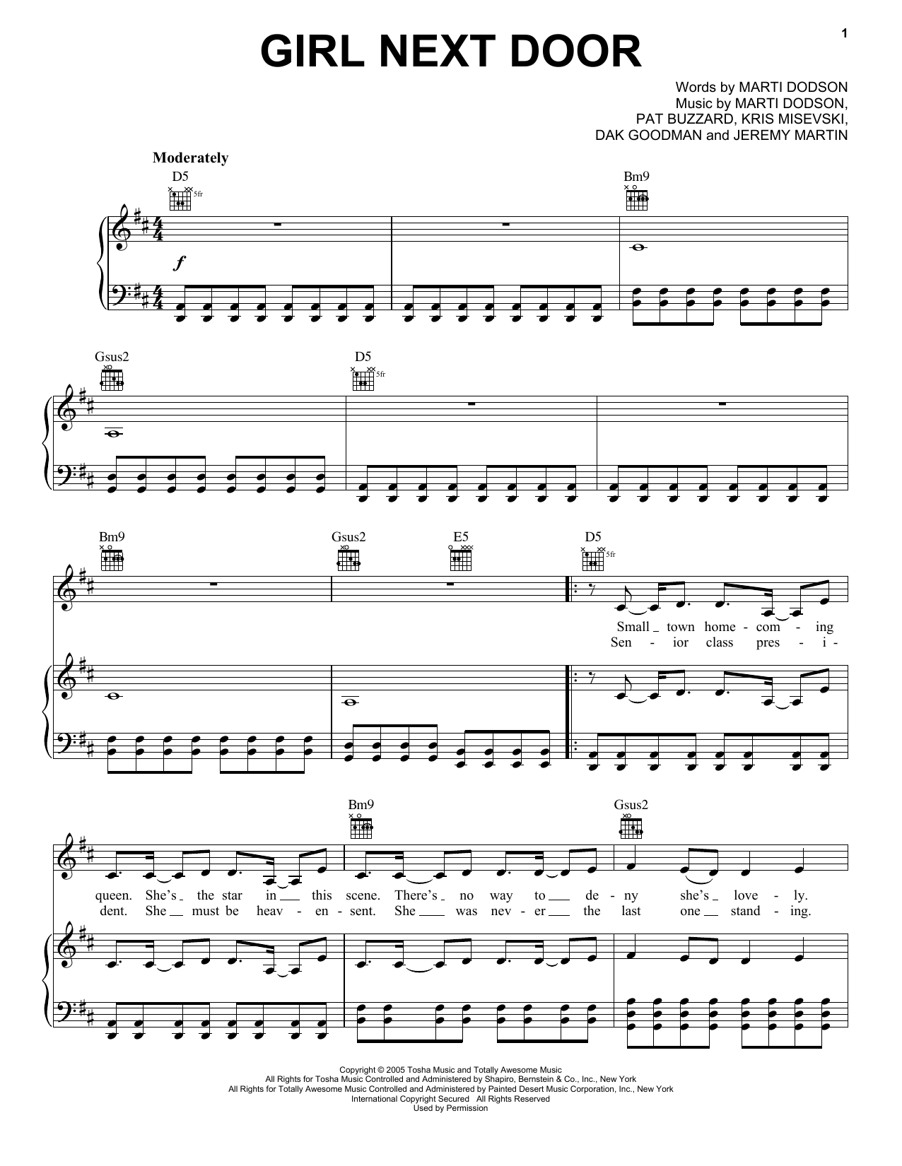 Learn to play Saving Jane Girl Next Door sheet music for Piano, Vocal & Guitar Chords (Right-Hand Melody) in minutes. Price: 7.8900$ Saving Jane Girl Next Door sheet music notes and chords arranged for Piano, Vocal & Guitar Chords (Right-Hand Melody)