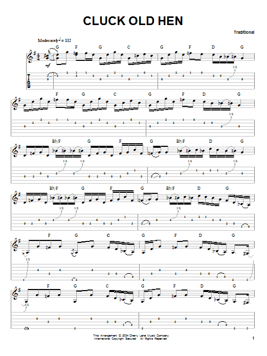 Scott Fore Cluck Old Hen sheet music notes and chords arranged for Solo Guitar