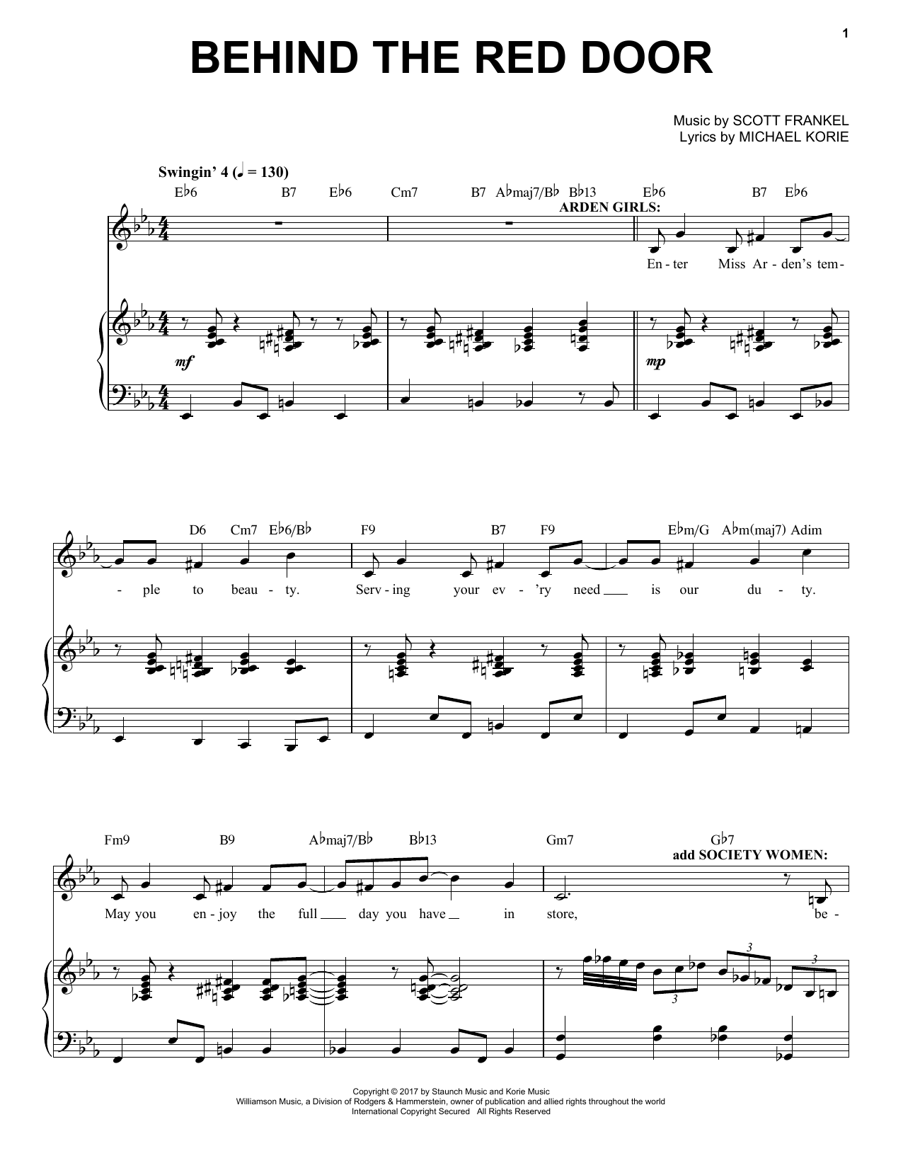 Learn to play Scott Frankel & Michael Korie Behind The Red Door sheet music for Piano & Vocal in minutes. Price: 7.8900$ Scott Frankel & Michael Korie Behind The Red Door sheet music notes and chords arranged for Piano & Vocal