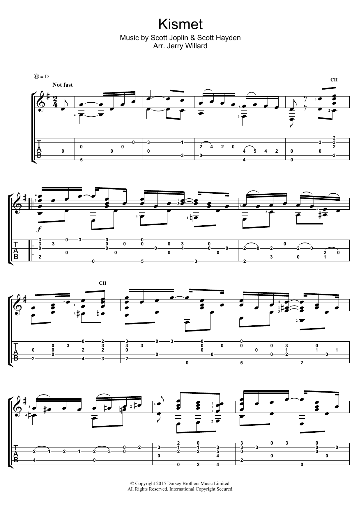 Learn to play Scott Joplin Kismet sheet music for Guitar Tab in minutes. Price: 7.8900$ Scott Joplin Kismet sheet music notes and chords arranged for Guitar Tab