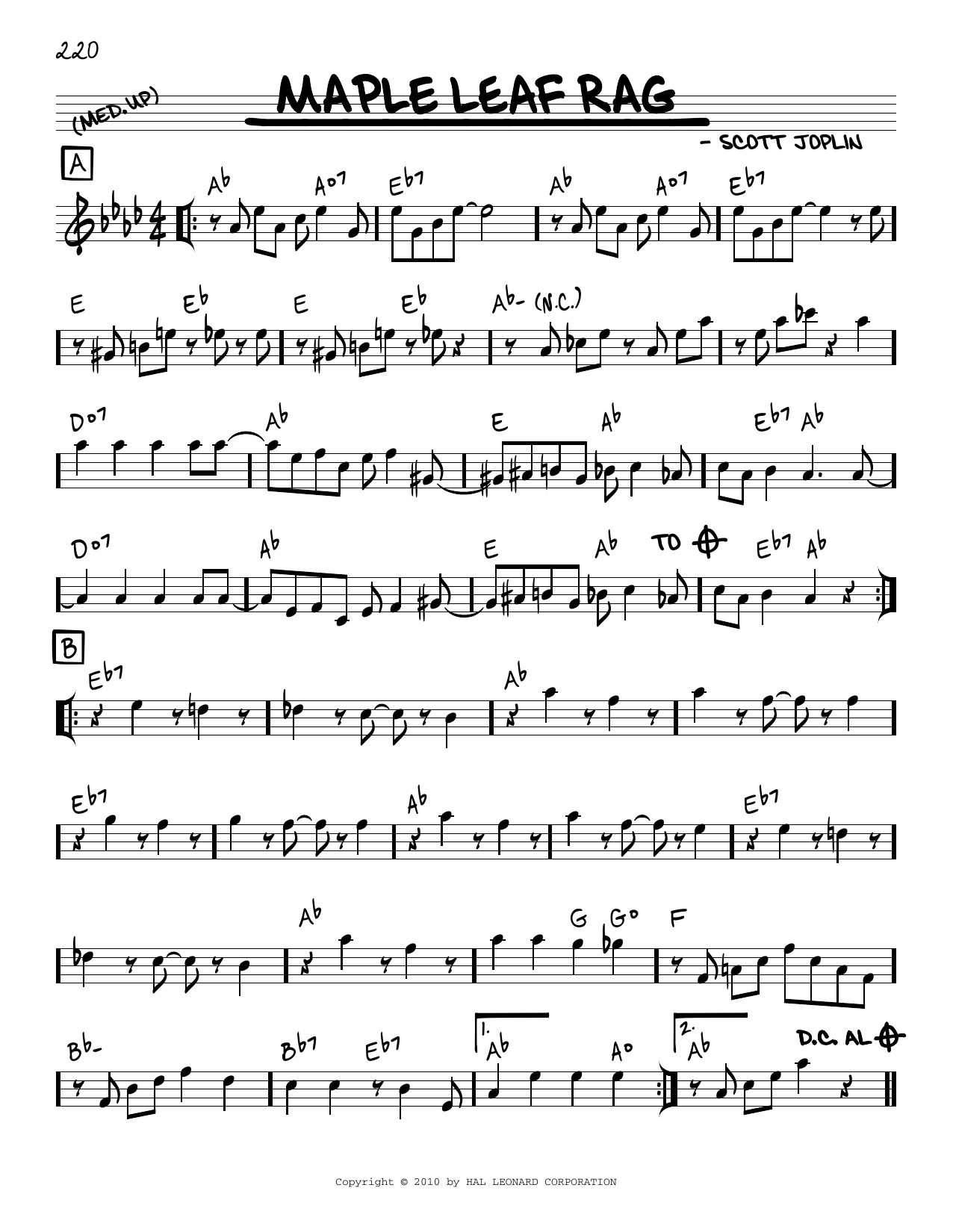 Scott Joplin Maple Leaf Rag (arr. Robert Rawlins) sheet music notes and chords. Download Printable PDF.