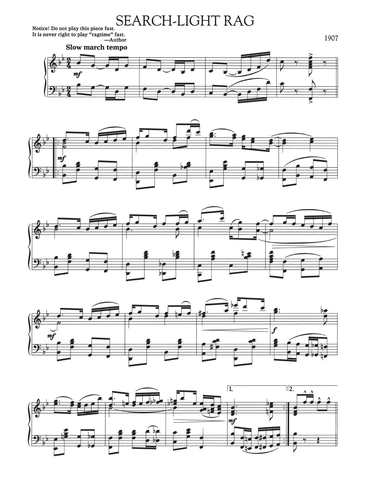 Learn to play Scott Joplin Search-Light Rag sheet music for Piano Solo in minutes. Price: 7.8900$ Scott Joplin Search-Light Rag sheet music notes and chords arranged for Piano Solo