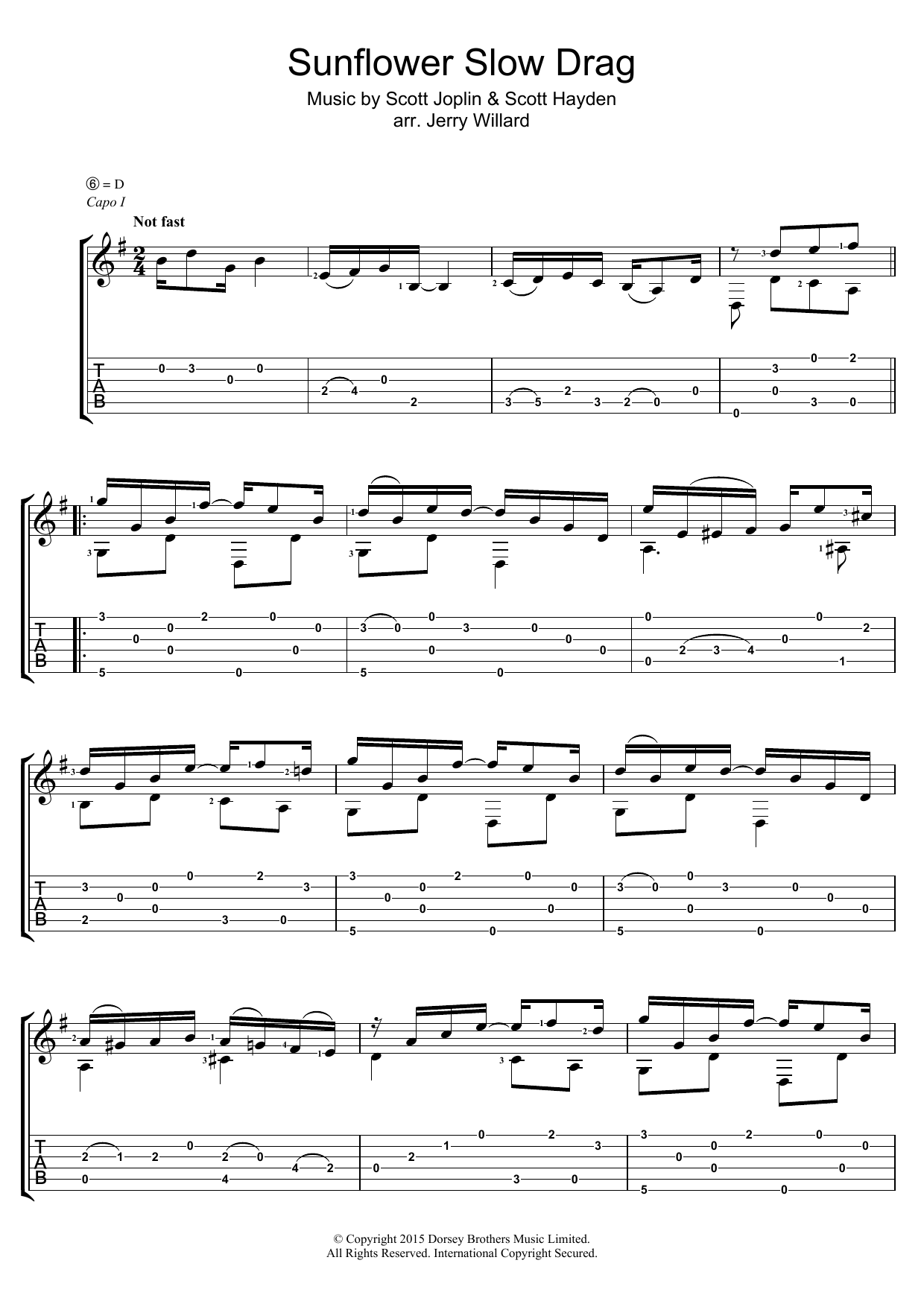 Learn to play Scott Joplin Sunflower Slow Drag sheet music for Guitar Tab in minutes. Price: 7.8900$ Scott Joplin Sunflower Slow Drag sheet music notes and chords arranged for Guitar Tab