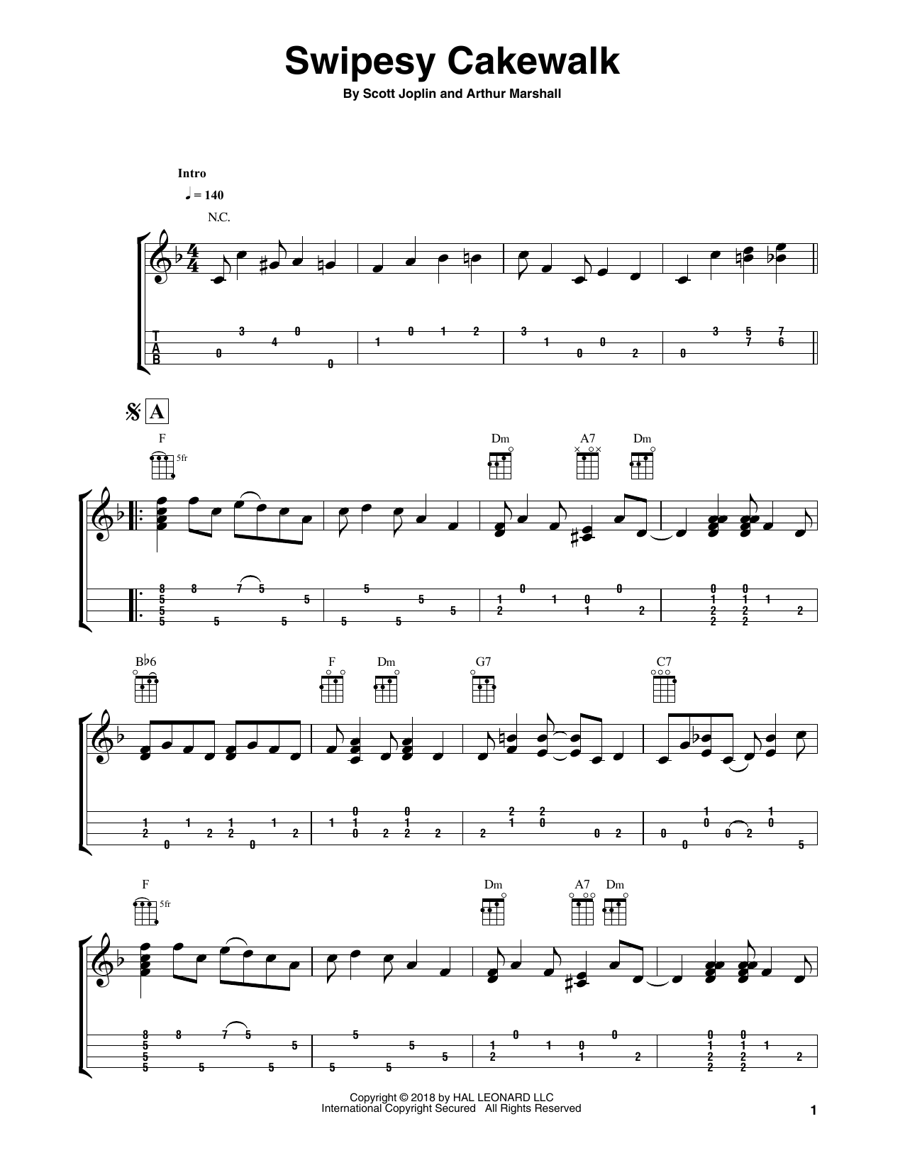 Fred Sokolow Swipesy Cakewalk sheet music notes and chords. Download Printable PDF.