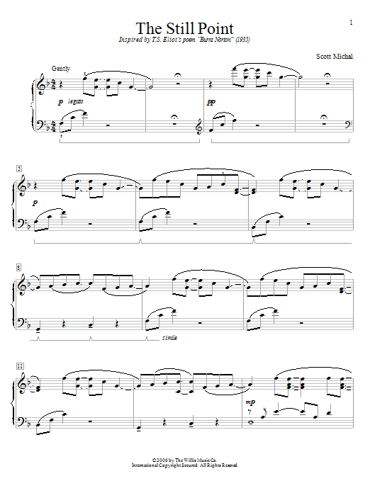 Learn to play Scott Michal The Still Point sheet music for Educational Piano in minutes. Price: 6.9900$ Scott Michal The Still Point sheet music notes and chords arranged for Educational Piano