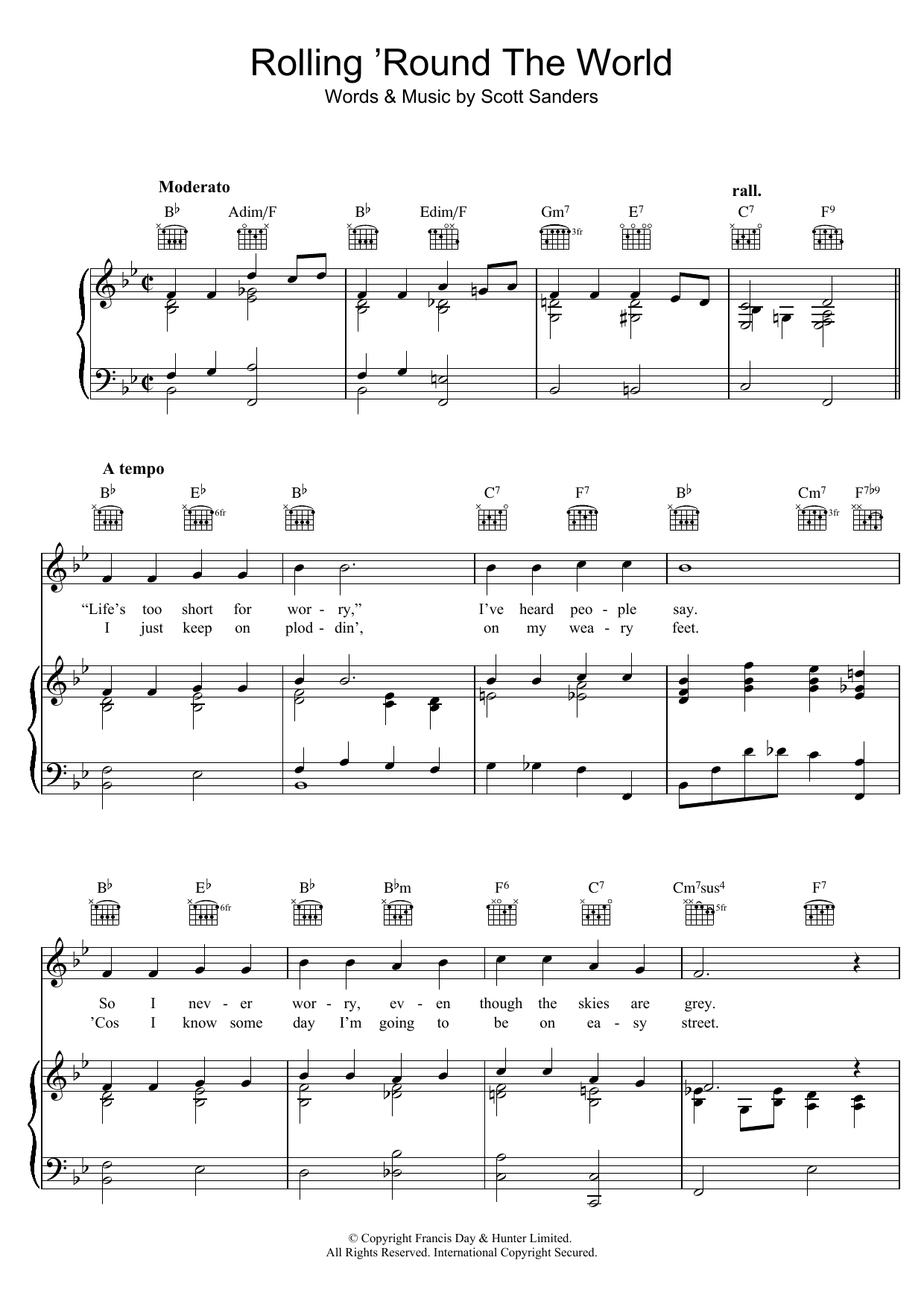 Scott Sanders Rolling Round The World sheet music notes and chords. Download Printable PDF.