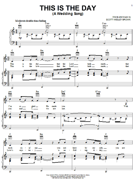 Scott Wesley Brown This Is The Day (A Wedding Song) sheet music notes and chords. Download Printable PDF.