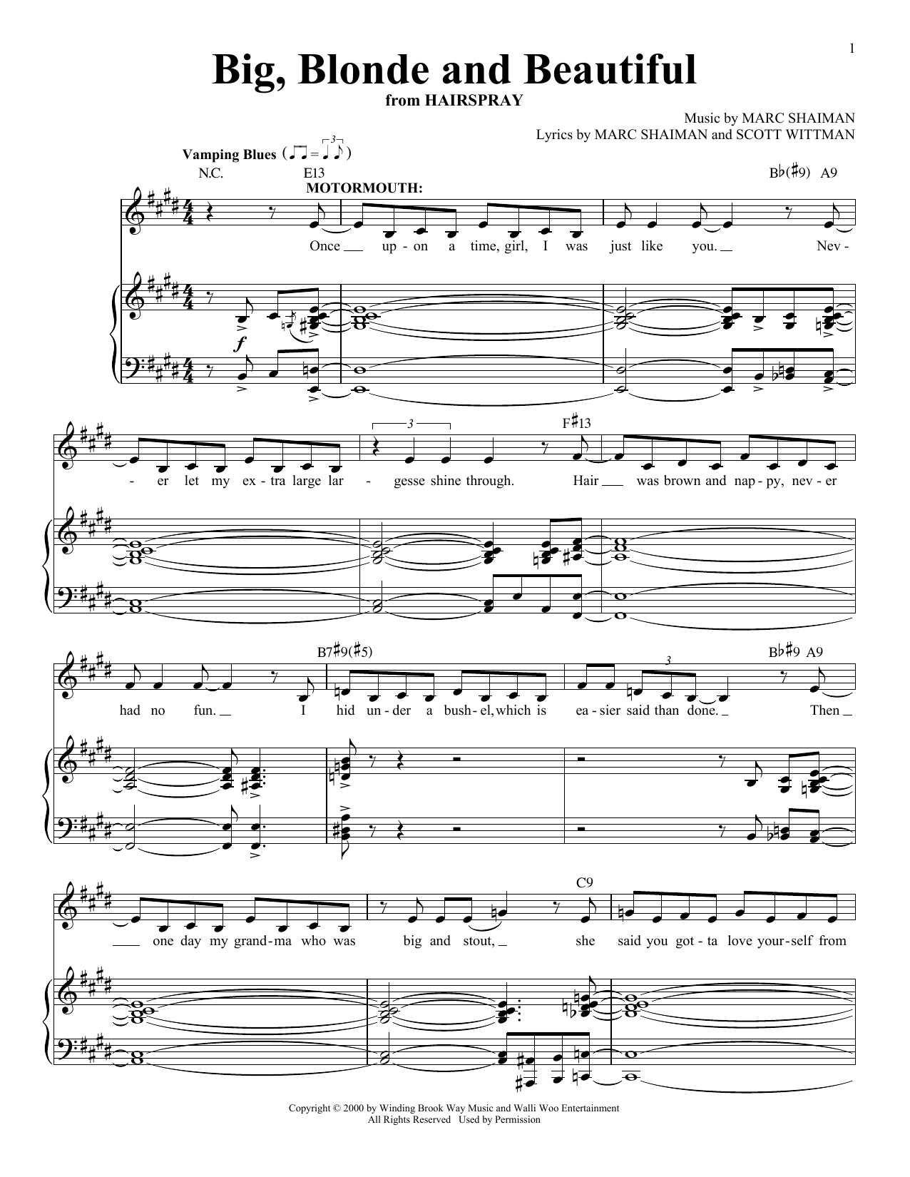 Learn to play Scott Wittman Big, Blonde And Beautiful sheet music for Piano & Vocal in minutes. Price: 7.8900$ Scott Wittman Big, Blonde And Beautiful sheet music notes and chords arranged for Piano & Vocal