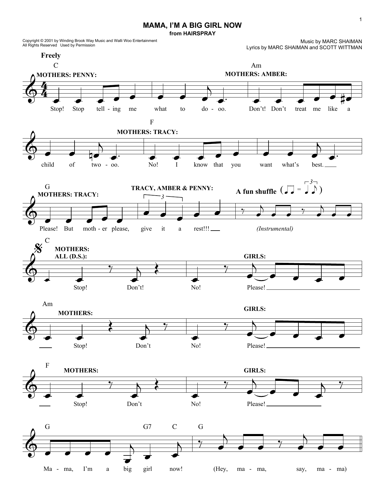 Learn to play Scott Wittman Mama, I'm A Big Girl Now sheet music for Easy Lead Sheet / Fake Book in minutes. Price: 5.9900$ Scott Wittman Mama, I'm A Big Girl Now sheet music notes and chords arranged for Easy Lead Sheet / Fake Book