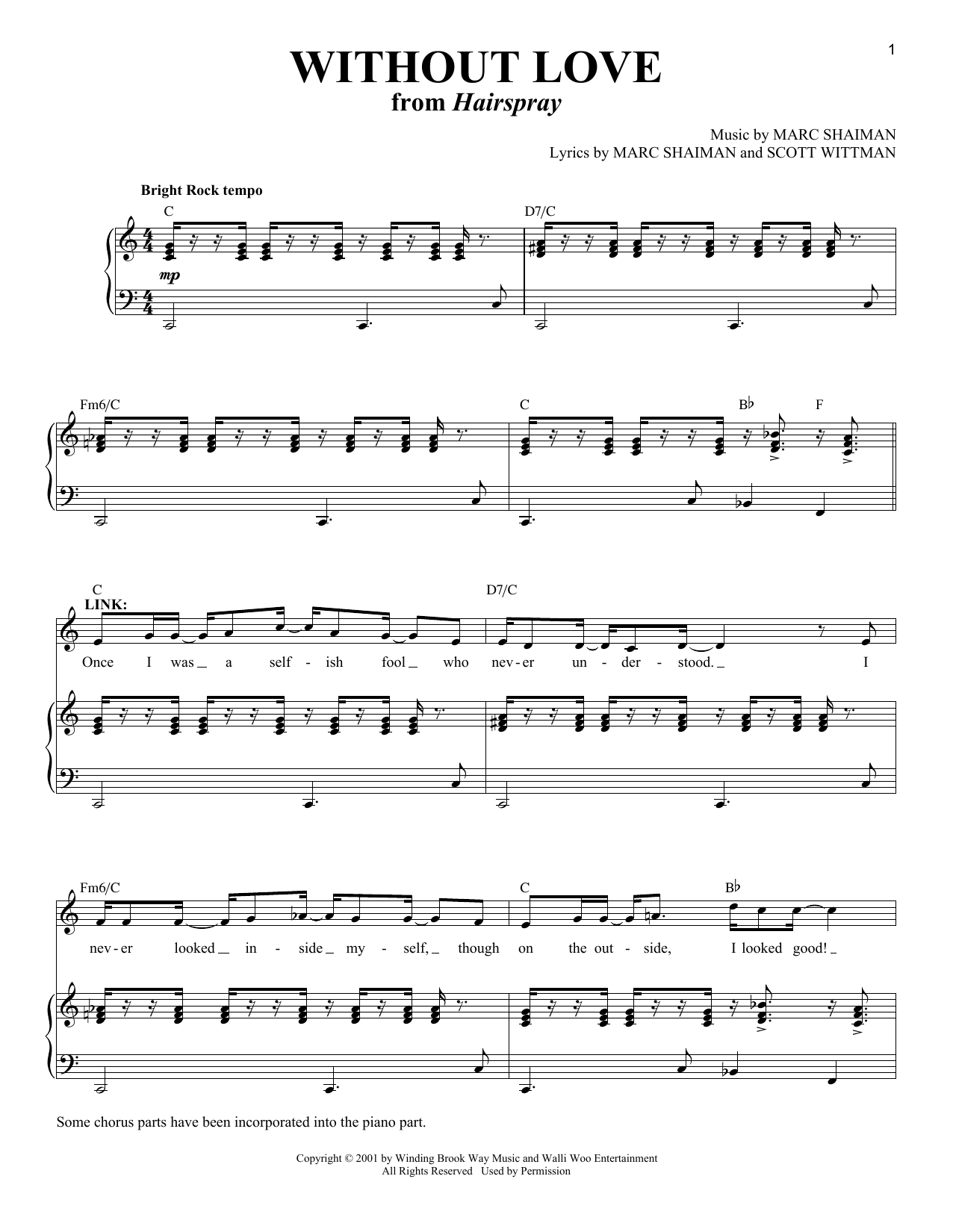 Learn to play Scott Wittman Without Love sheet music for Piano & Vocal in minutes. Price: 7.8900$ Scott Wittman Without Love sheet music notes and chords arranged for Piano & Vocal