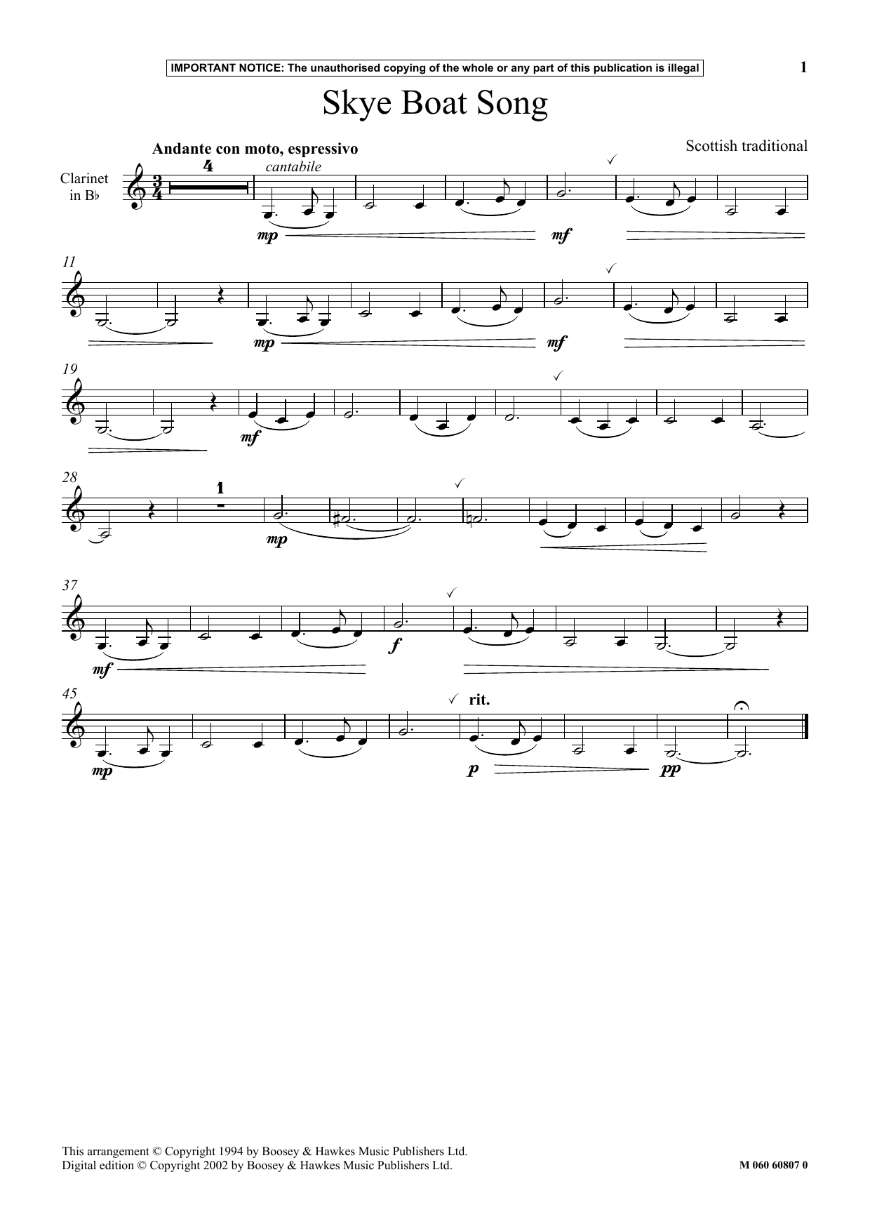 Scottish Traditional Skye Boat Song sheet music notes and chords. Download Printable PDF.