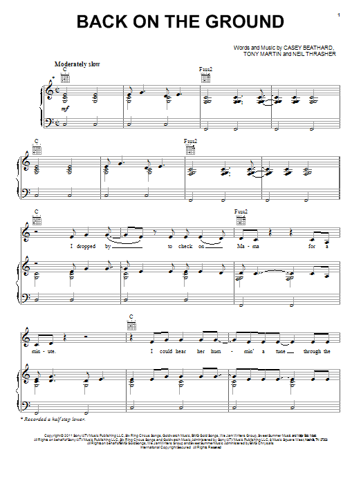 Learn to play Scotty McCreery Back On The Ground sheet music for Piano, Vocal & Guitar Chords (Right-Hand Melody) in minutes. Price: 7.8900$ Scotty McCreery Back On The Ground sheet music notes and chords arranged for Piano, Vocal & Guitar Chords (Right-Hand Melody)