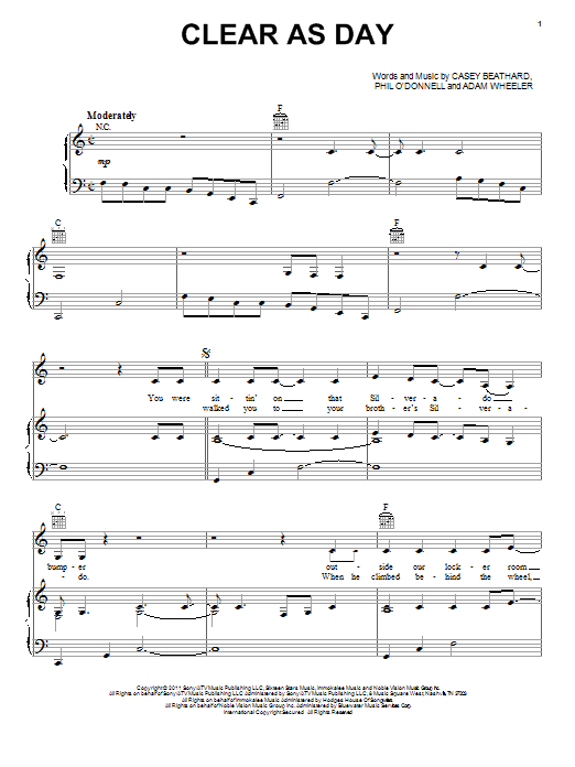 Learn to play Scotty McCreery Clear As Day sheet music for Piano, Vocal & Guitar Chords (Right-Hand Melody) in minutes. Price: 7.8900$ Scotty McCreery Clear As Day sheet music notes and chords arranged for Piano, Vocal & Guitar Chords (Right-Hand Melody)